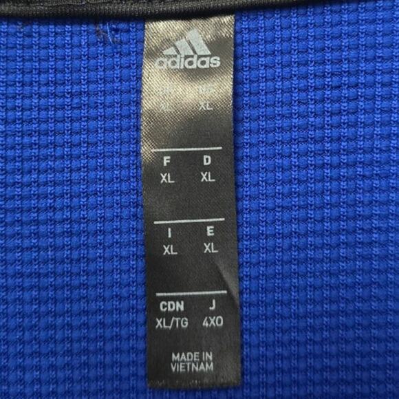 Adidas Mens Tampa Bay 3-Stripes Double Knit Quarter-Zip Pullover Blue Sz XLARGE - Picture 6 of 8